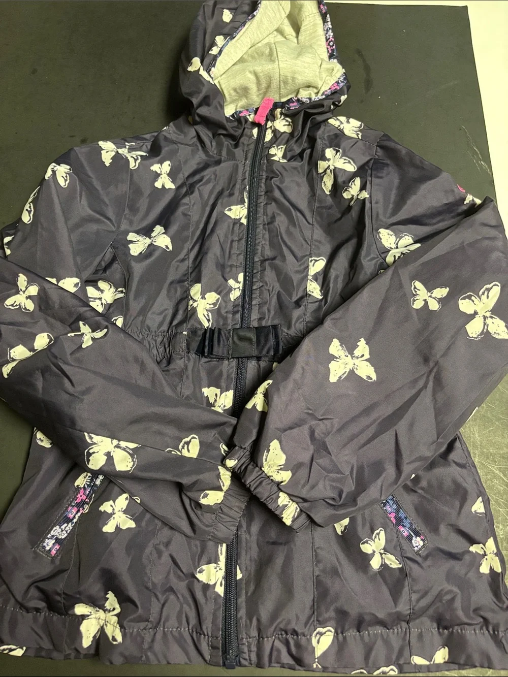OshKosh B'gosh Navy Jacket with Cream Butterfly Print